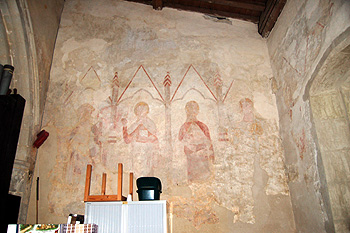 Wall painting at the west end of the north aisle June 2012
